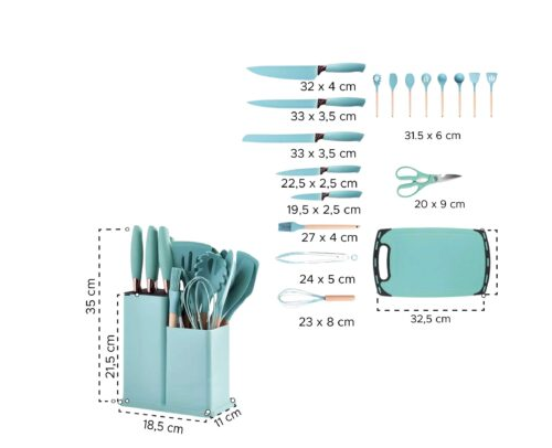 CocinaPro 19 Piezas – Set Premium Antiadherente®