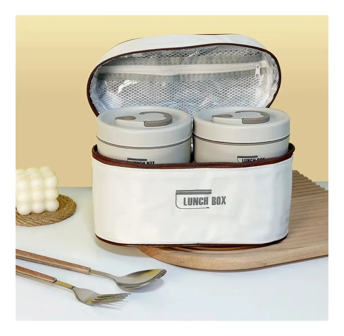 Lonchera Térmica Premium de 2 Niveles: Comida Fresca y Caliente®