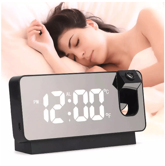 Despertador Inteligente Espejo LED Con Proyección Nocturna 180°®