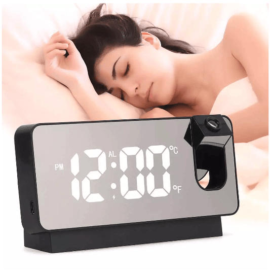 Despertador Inteligente Espejo LED Con Proyección Nocturna 180°®