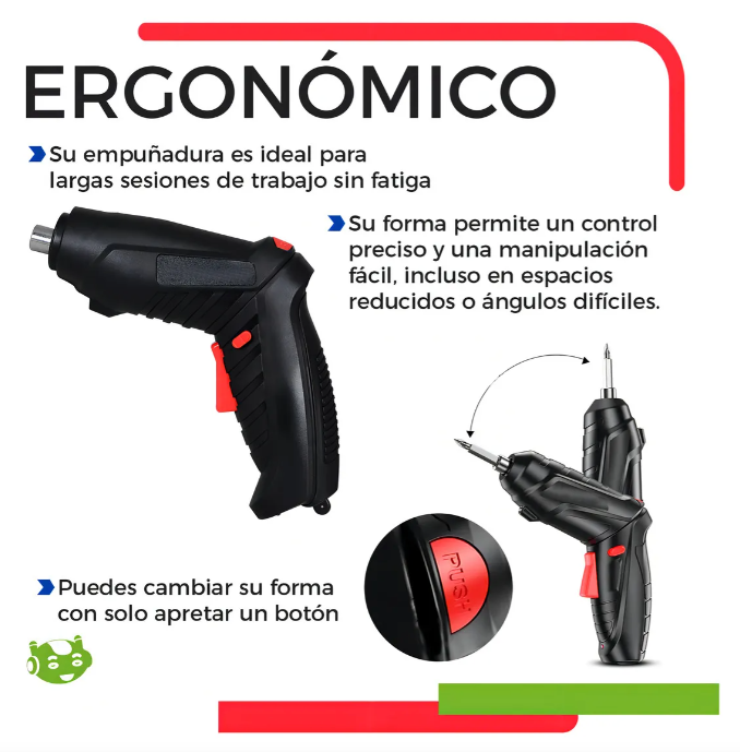Destornillador Recargable 47 Piezas con Estuche®