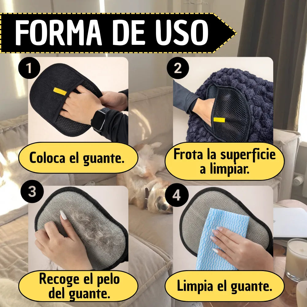 Guante Pro-Groom™: Convierte las caricias en una casa libre de pelos®