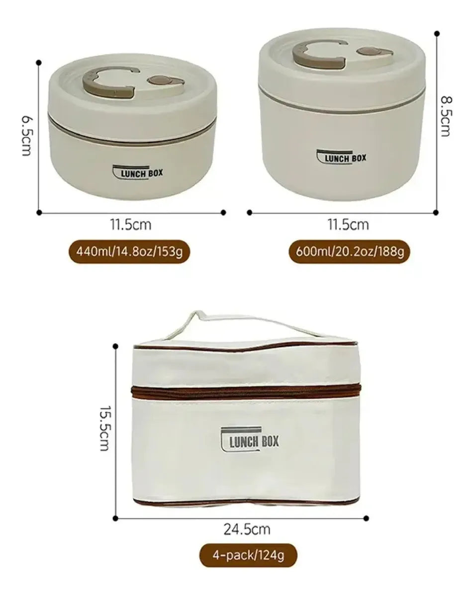 Lonchera Térmica Premium de 2 Niveles: Comida Fresca y Caliente®