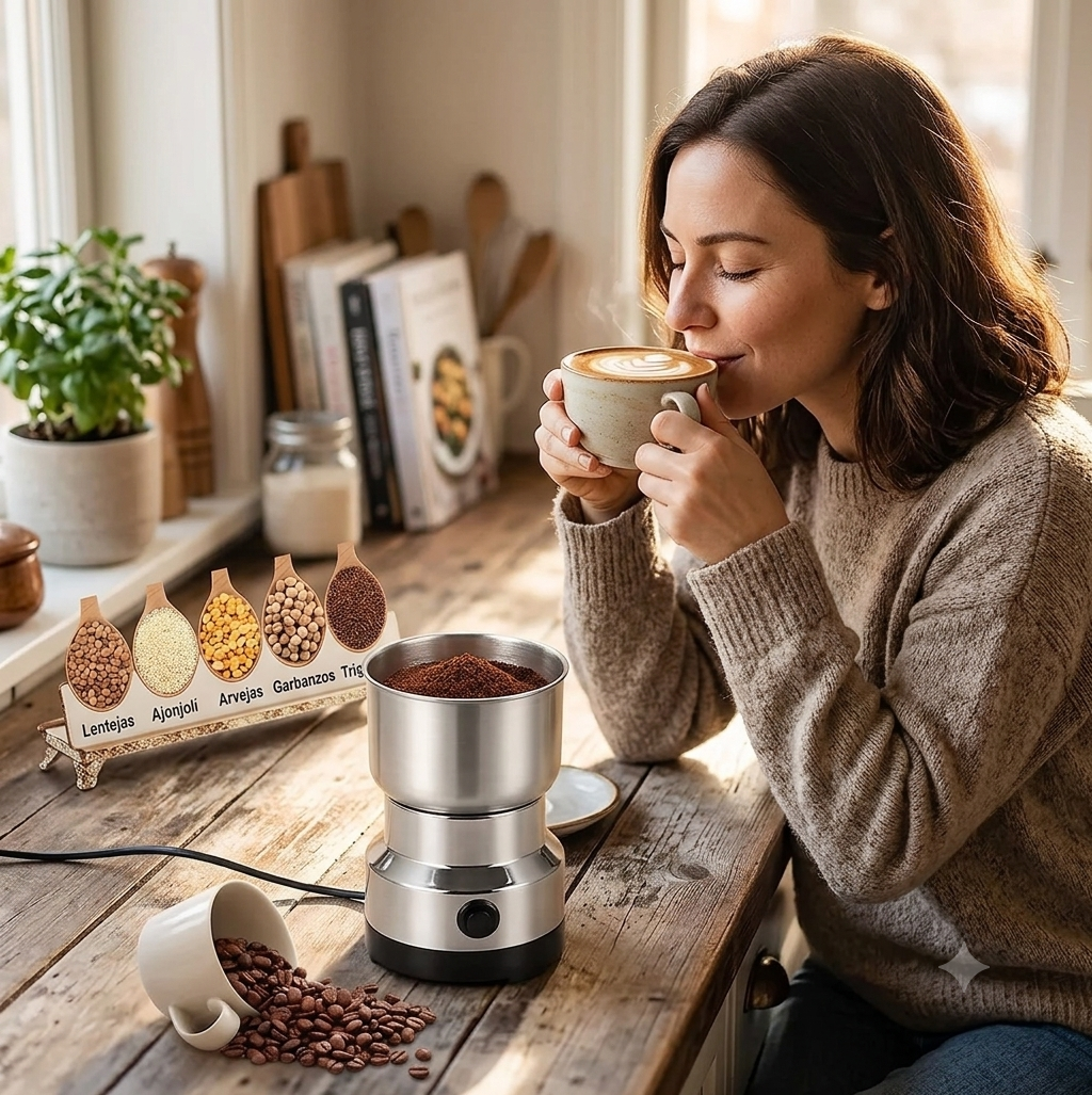 Molino Eléctrico De Café Y Especias En Acero Inoxidable Premium®