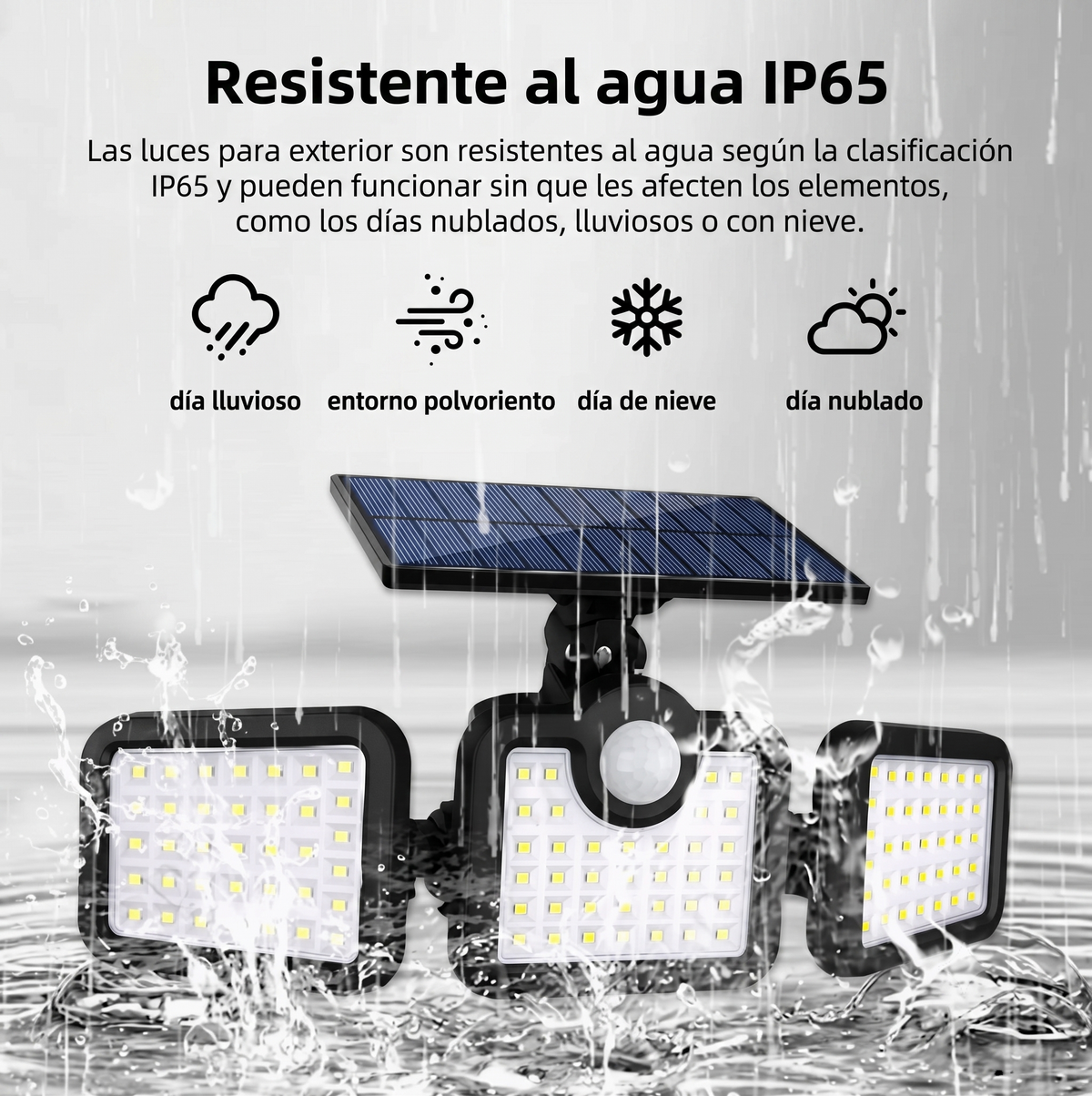Reflector Solar LED Multidireccional – Iluminación de Seguridad Exterior sin Cables®