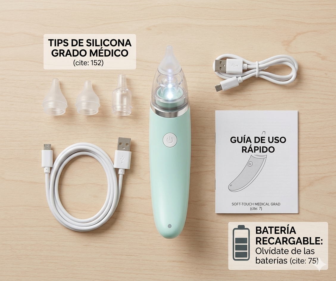 Aspirador Nasal Eléctrico para Bebé - Extractor Premium Recargable®
