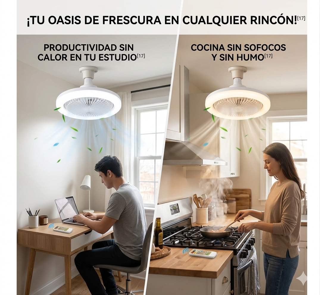 FanLight Pro™: Ventilador y Lámpara LED 2-en-1 con Control Remoto®