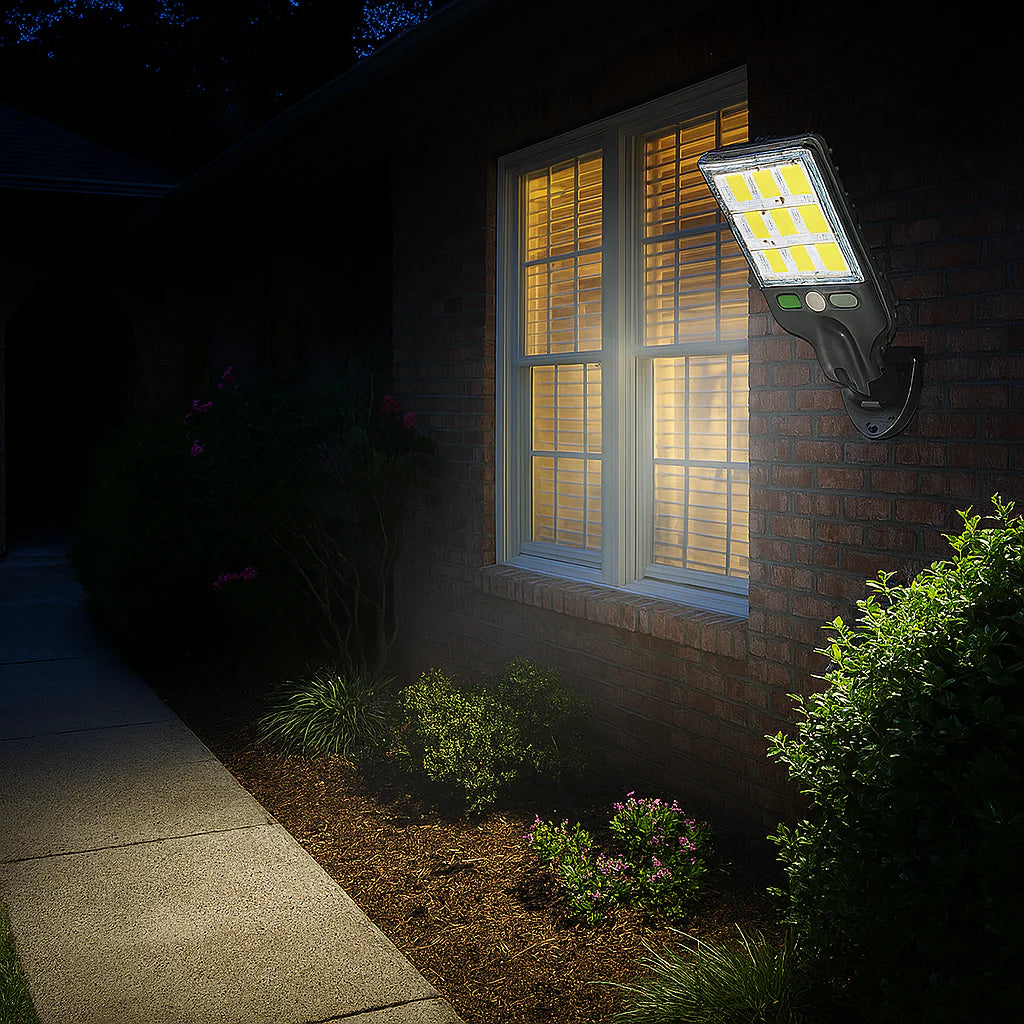 Lámpara solar LED con sensor de movimiento y control remoto®