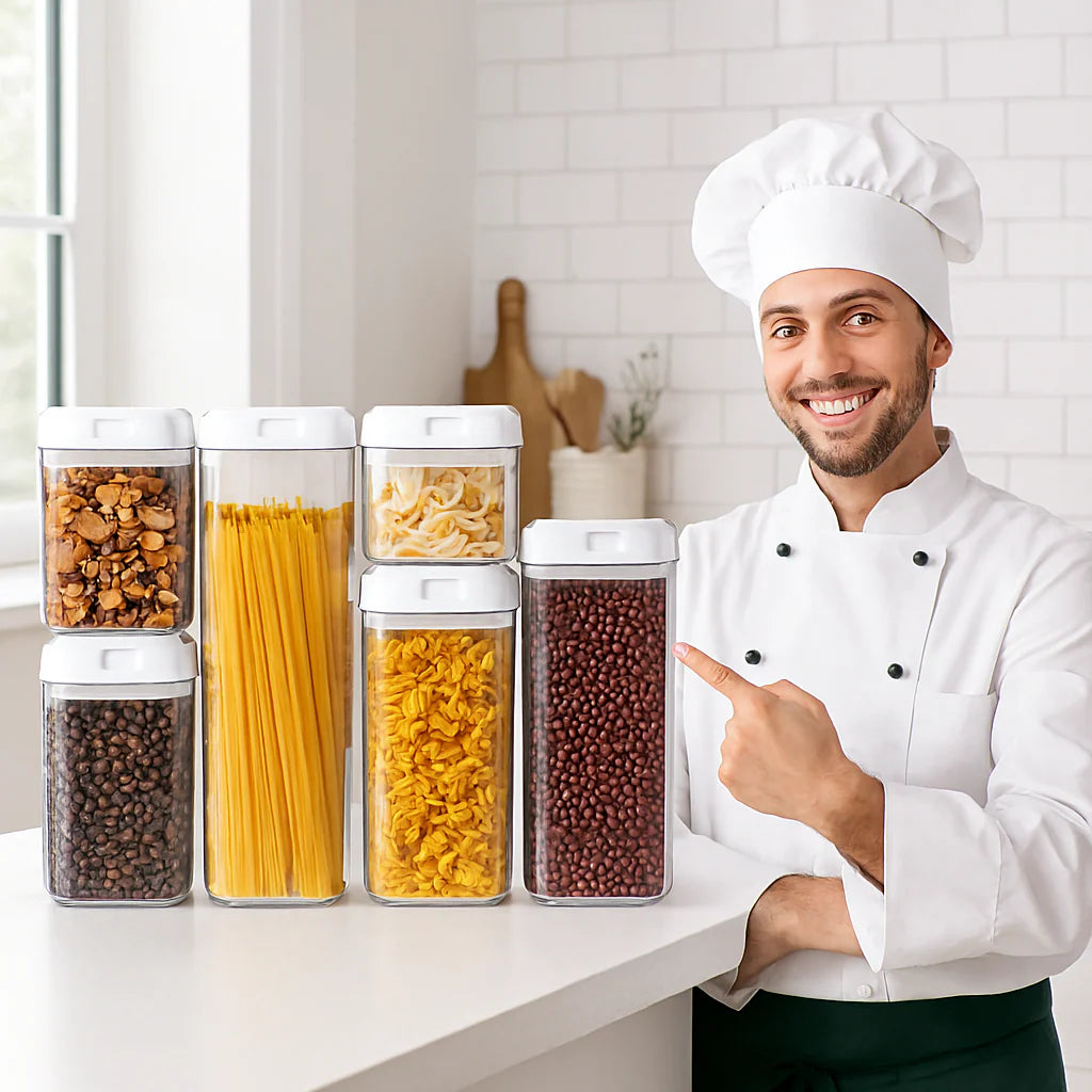 Set x 7 Tarros de Cocina con Tapa Hermética ®