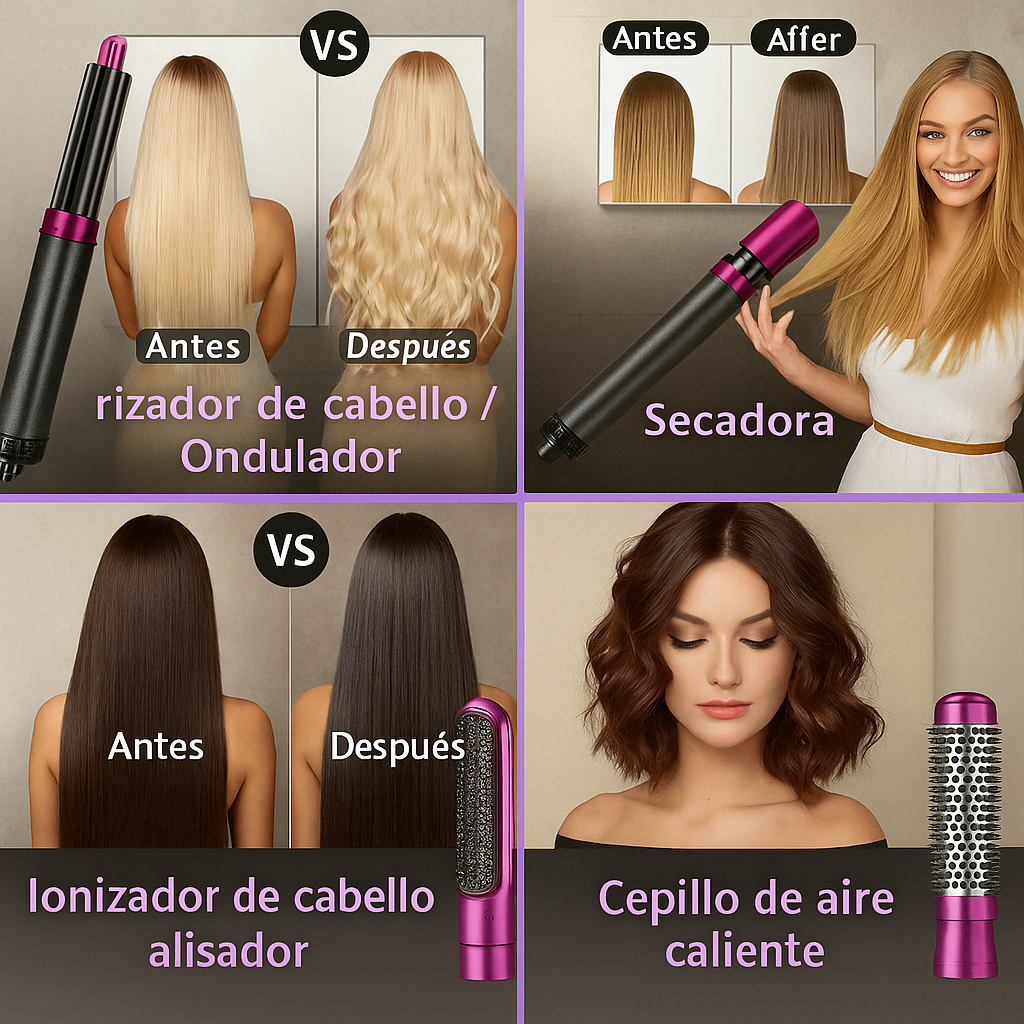 Cepillo secador 5 en 1-El secreto para un cabello brillante ®